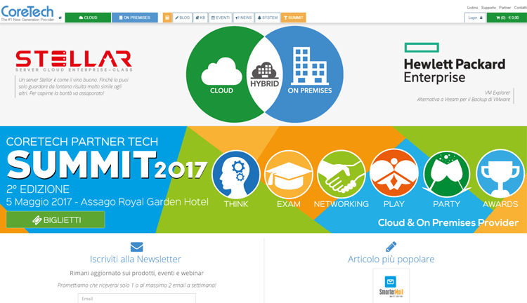 Nuovo sito web di CoreTech: l’intesa vincente tra Cloud & On Premises