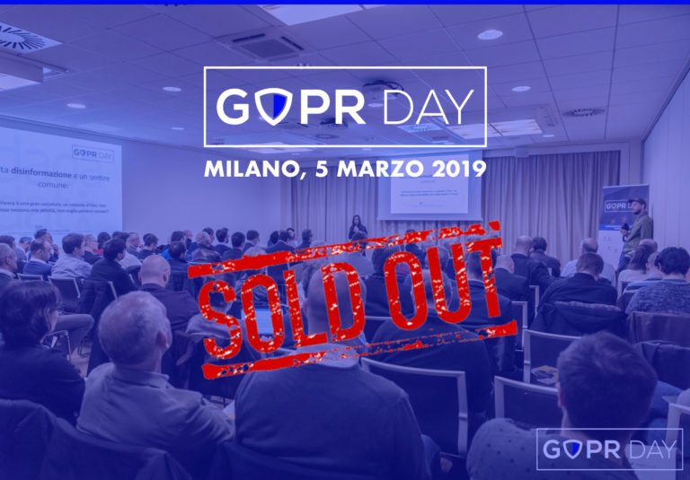 Tutto esaurito per il GDPR Day 2019