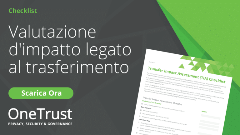 Checklist per la valutazione dell’impatto sul trasferimento di dati