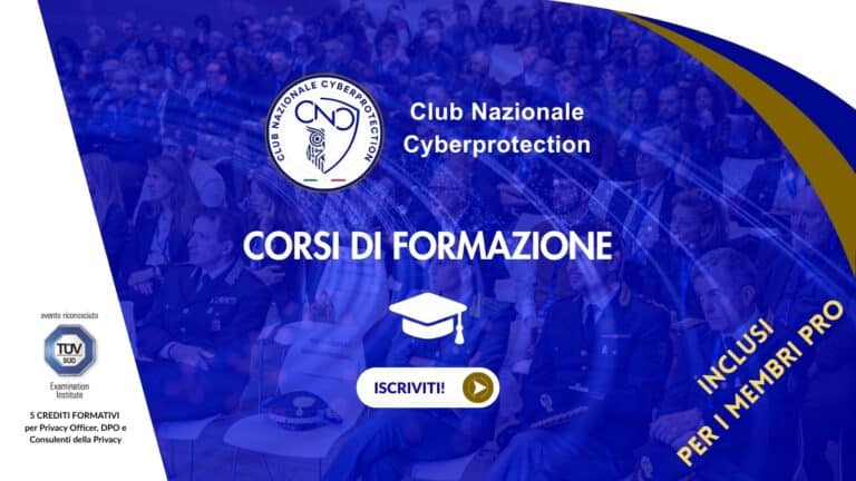 Al via i corsi di formazione del Club Nazionale Cyberprotection | 5 crediti TÜV ad ogni corso